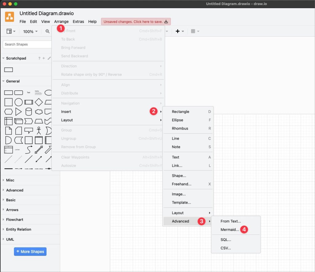 draw.io mermaid import